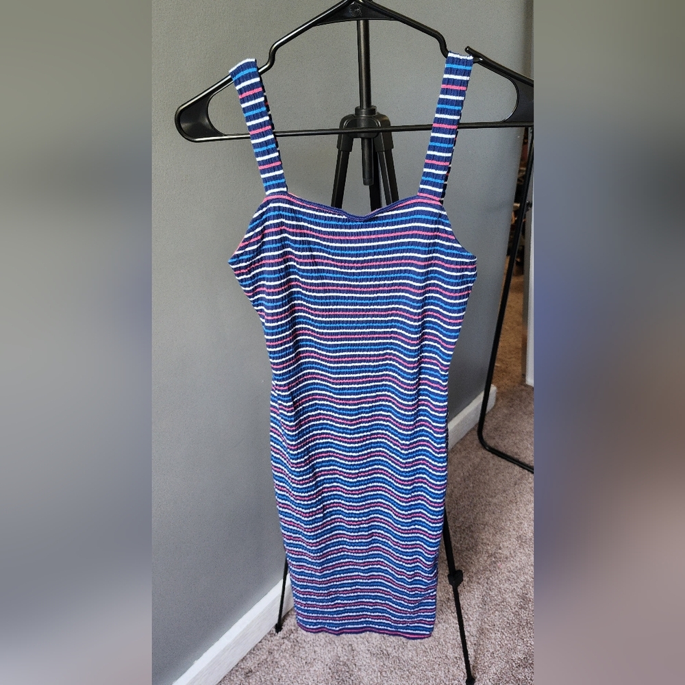 Ultra Flirt Vibrant Striped Mini Dress